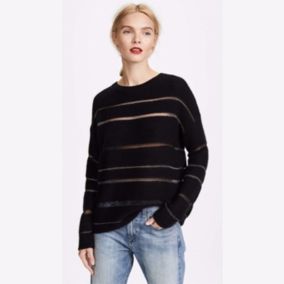Rails Black Chain Striped Detail Sweater - Picture 2 of 4